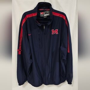 Nike Ole Miss Rebels Zip Front Jacket XL University of Mississippi windbreaker